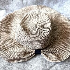 David & Young HAT PACKABLE Beach Sun Woven Floppy‎ Tan Brown Neutral One Size